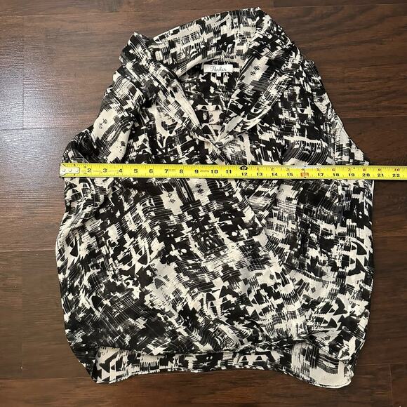 Parker black & white print sleeveless top size S - Picture 10 of 11